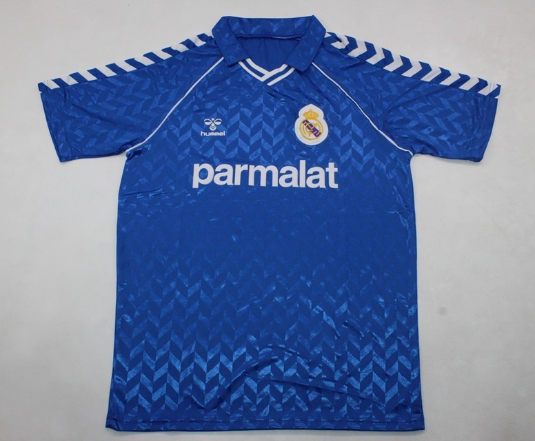 real madrid jersey 1986 1987 1988 shirt blue number 7 butragueño (customizable)