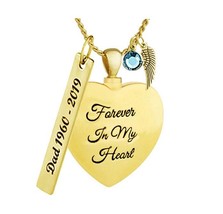 Forever In My Heart Golden Ash Pendant Urn - Love Charms™ Option - £31.93 GBP