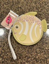 Betsey Johnson Yellow Fish W/GOLD Eye Wristlet Coin Purse Nwt - £12.23 GBP