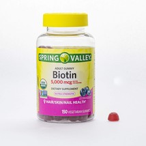 SPORTIMES Spring Valley Biotin 5000 mcg 150 Gummies - £25.51 GBP