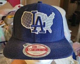 New Era 9Fifty LA Dodgers Blue Reflective USA Adjustable Snapback Hat - £23.73 GBP