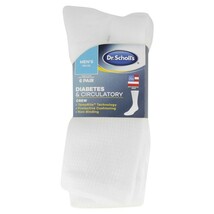 Dr. Scholl&#39;s Men&#39;s Diabetes &amp; Circulatory Crew Socks, 6 Pack - Shoe Size... - £8.45 GBP