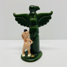 Vintage Ceramic Native American Indian Statue Figure With Totem Pole Eag... - $22.77