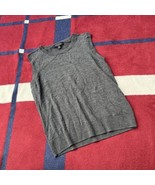 Brooks Brothers Sweater Vest Medium grey Extra Fine Merino Wool Top crew... - $48.43 CAD