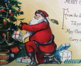 Santa Claus Christmas Postcard Decorating Xmas Tree Metropolitan News Unused 350 - £14.57 GBP
