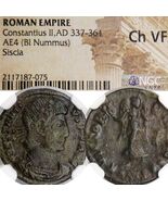 Constantius II/Victory Scarce with Christogram Chi-Rho. NGC Choice VF Ro... - $170.05