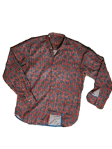 Visconti Black Men’s Button Down Long Sleeve Textured Shirt Colorful Paisley MED - £19.06 GBP