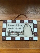 Kurt S. Adler WARM IS THE HEART THAT HAS A FRIEND Red &amp; White with SNOWM... - £6.86 GBP