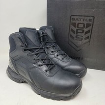 Battle Ops Men&#39;s Boots Sz 9 M 6&quot; Waterproof Tactical Leather Black BOPS6001 - £47.88 GBP