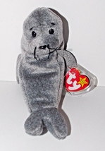 Ty Beanie Baby Slippery Plush 7in Seal Stuffed Animal Retired with Tag 1999 - £3.92 GBP