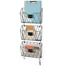 3Pcs Wall Mount Mail Files Organizer Hanging Magazine Paper Rack Home Of... - £39.16 GBP