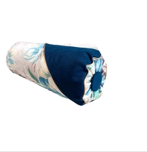 Vintage Bolster Pillow, High Quality Velvet  Cotton, Floral Jacquard, 6x16&quot; - £42.24 GBP