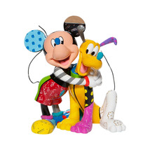 Disney Britto Mickey Mouse and Pluto Figurine Pluto 90th Anniversary 8.1" high