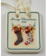 Longaberger Pottery Merry Christmas 1998 Tie-On Collectible Accesssory P... - £9.28 GBP