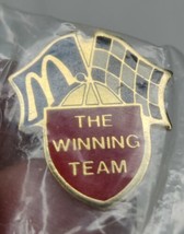 McDonald&#39;s Vintage The Winning Team Golden Arches Racing Flag Enamel Lapel Pin  - £12.78 GBP