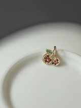 9ct Solid Gold Zirconia Cherry Baby Charm Bracelet - 9K Au375, gift, small, fine - £110.07 GBP