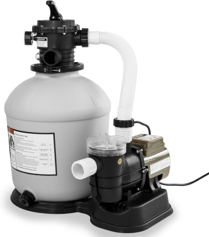16" Sand Filter Swimming Pool 3/4 HP Pool Pump Timer 15,000GAL above Ground Pool