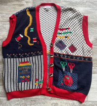 Vintage Women’s 3XL Sweater Loft Sewing Themed Sweater Vest - £45.08 GBP