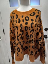 HyFve Women Animal Leopard Print Knitted Sweater Size Large - £12.76 GBP