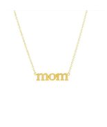 Minimalist 925 sterling silver mom mama necklace plain letter gold plate... - £23.15 GBP