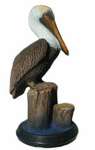 Small Brown Pelican sculpture 5x9 inches tall wildlife bird seashore art - £36.94 GBP