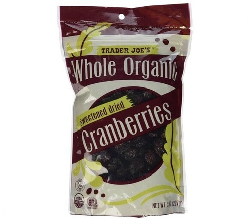 Trader J Organic Dried Cranberries No Sugar Added, High Fiber 5.5 oz 8/2025 - $6.99