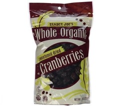 Trader J Organic Dried Cranberries No Sugar Added, High Fiber 5.5 oz 8/2025 - $6.99