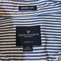 American Eagle Outfitters Classic Fit Men's Blue & White Stripes Shirt Size L image 4