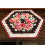 May Blossoming Elegance: A Hexagonal Floral Symphony Table Topper - $25.00