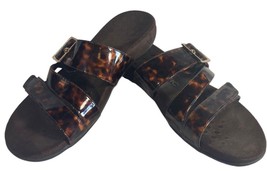 Women’s Vionic Skylar Triple Strap Brown Patent Leather Sandals Size 9 - £21.08 GBP