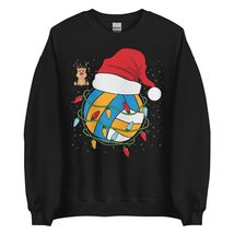 Volleyball Reindeer Funny Christmas Player Unisex Sweatshirt Black - £22.74 GBP+