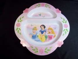 Disney Princess 2 part plate Cinderella Snow White Sleeping Beauty First... - $6.25