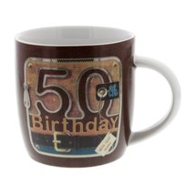 50th Birthday Laura Darrington Unzipped Collection Designer Mug in Gift Box 50 - £10.21 GBP