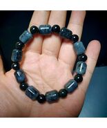 Natural Certified Burmese Cylinder Black/Grey Wuji &amp; Round Bead Black In... - €155,91 EUR