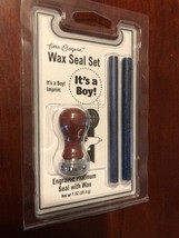 Baby Shower Engraved Platinum &quot;It&#39;s a Boy” Wax Seal Set Time &amp; Again By Ganz - £4.74 GBP