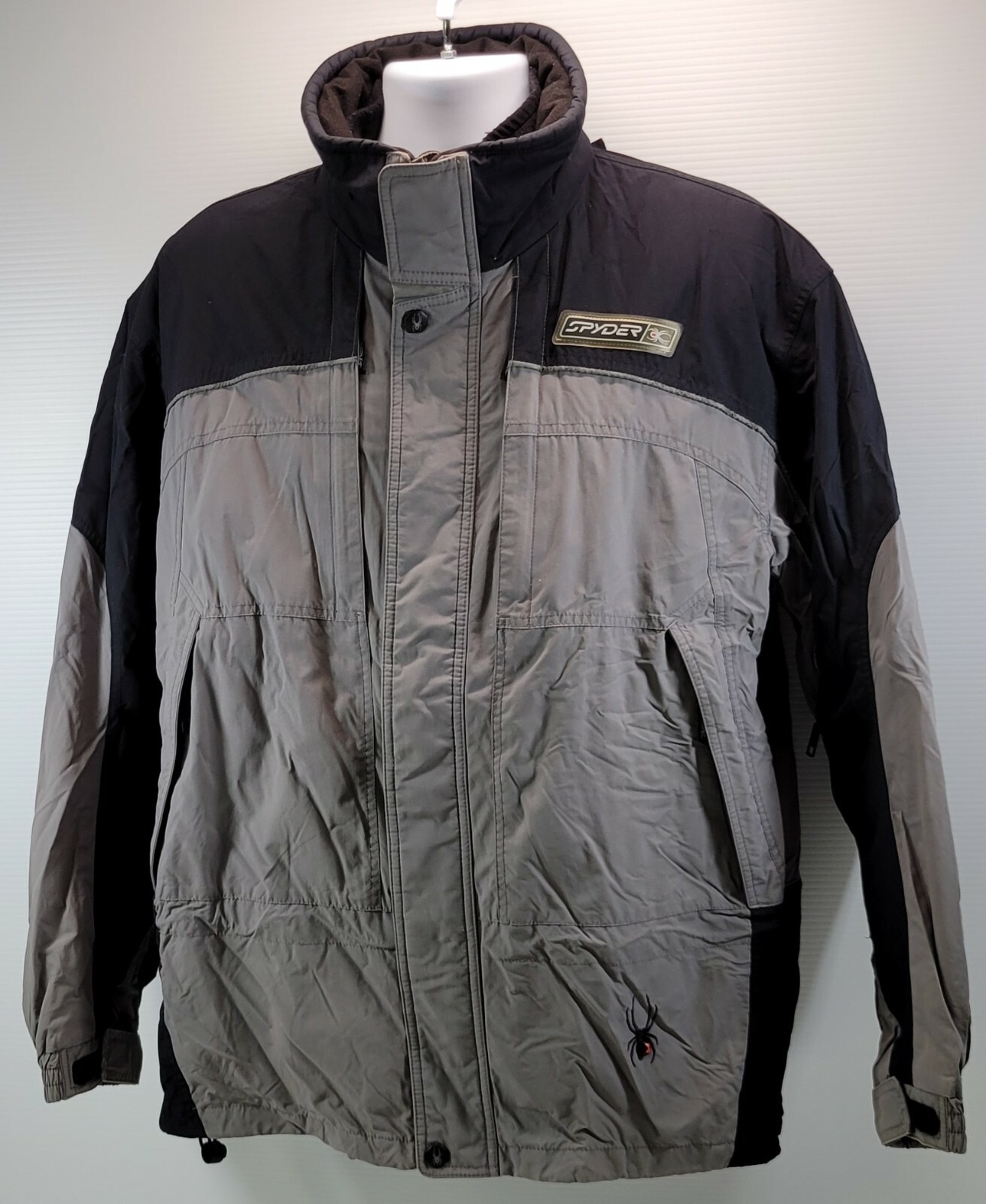 V) Vintage Men's Spyder Entrant GII Gray Jacket  with Zip-In Black Fleece Large Item image 3