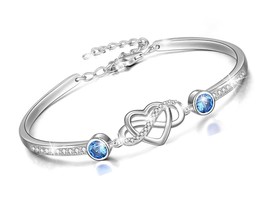 925 Sterling Silver Infinity Endless Love Heart - You - £144.89 GBP