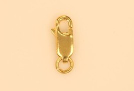 14k solid yellow  gold  lobster clasp lock 7 x 3 mm ( extra small ) - £15.57 GBP