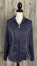 Nike Athletic Jacket Women&#39;s Large Plum Purple Full Zip RN#56323 - £20.57 GBP