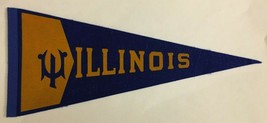 Illinois Fighting Illini Vintage Mini Pennant -  4 1/2&quot; x 10&quot; - Reproduction - £6.02 GBP