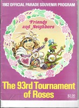 1982 Rose Parade Program 93rd Tournament of Roses Miss Piggy &amp; Kermit Frog Cover - £10.99 GBP