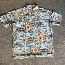 Reyn Spooner Hawaiian Shirt Sailboats Hibiscus Island Blue Pink Men&#39;s M ... - $28.70