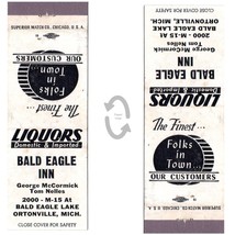 Vintage Matchbook Cover Bald Eagle Inn Ortonville MI McCormick Nelles 1950s Bar - £7.75 GBP