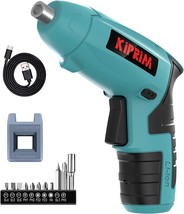 Kiprim Es3 Cordless Screwdriver Tool, Small 4V Electric Screwdriver With Led - £24.95 GBP