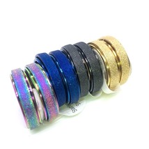 100pcs Fashion Stainless Steel Spin Ring Mixed Colors Jewelry For Women Mens Rin - £52.05 GBP