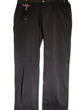 Mondo Exclusive Men&#39;s Black Shiny Striped Casual  Pants Size  W 38 L 34  NEW - £88.10 GBP