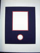 Photo Mat 16x20  for 8.5x11 photo and challenge coin  circle Dark  blue and red - £11.96 GBP