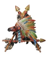 Native Tribal American Indian Chief Horse In Headdress With 3 Arrows Wal... - $35.52 CAD