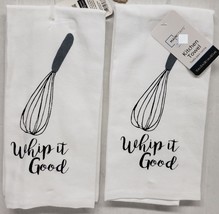 Set of 2 Same Printed Kitchen Terry Towels (15&quot;x25&quot;) COOKING, WHIP IT GO... - $11.87