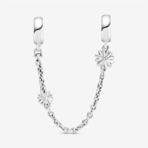 S925 Sterling Silver Daisy Flower Safety Chain Charm,Mom  Gift,Gift for Her - $13.99